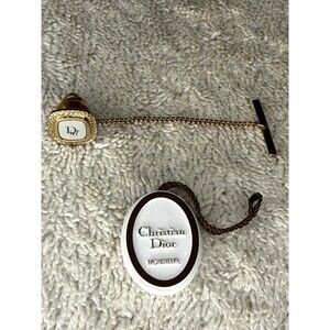 Christian Dior Gold Tone Tie Pin Chain 2.5” Vintage